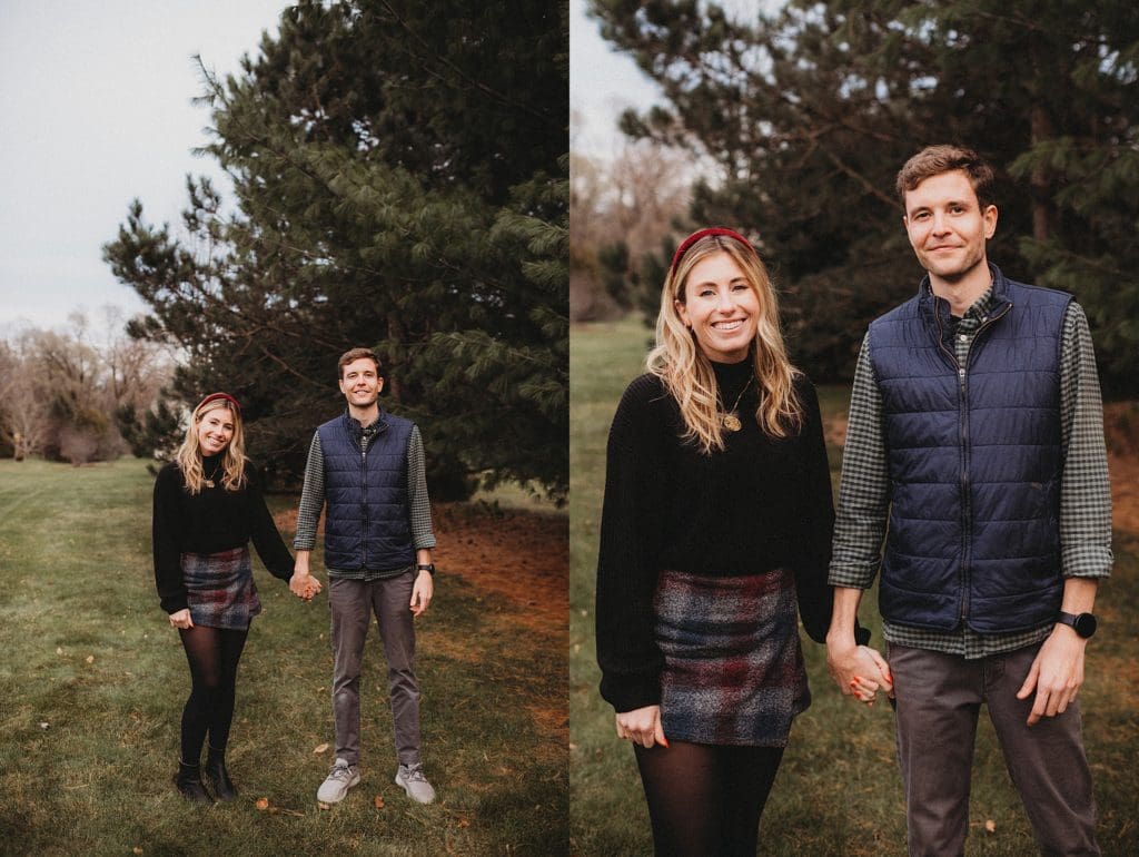 warm winter engagement session