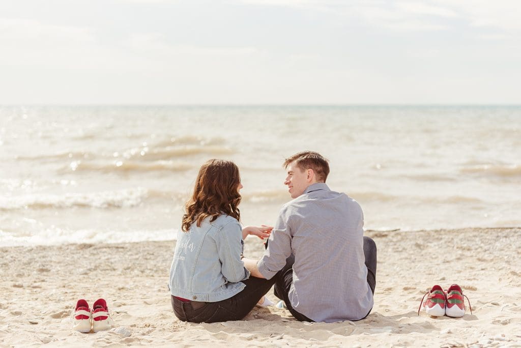 couple with custom wedding nikes