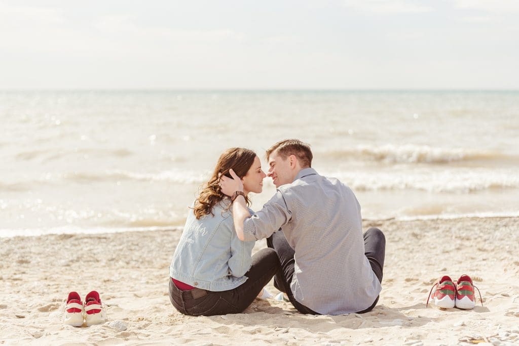 couple with custom wedding nikes