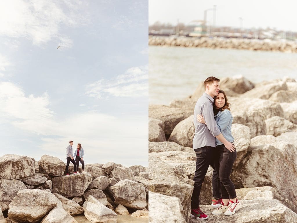 mckinley marina couples session in milwaukee