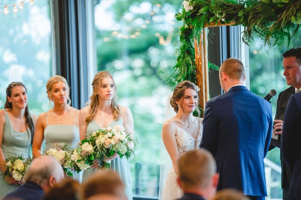 indoor wedding ceremony at blackhawk country club in madison wisconsin