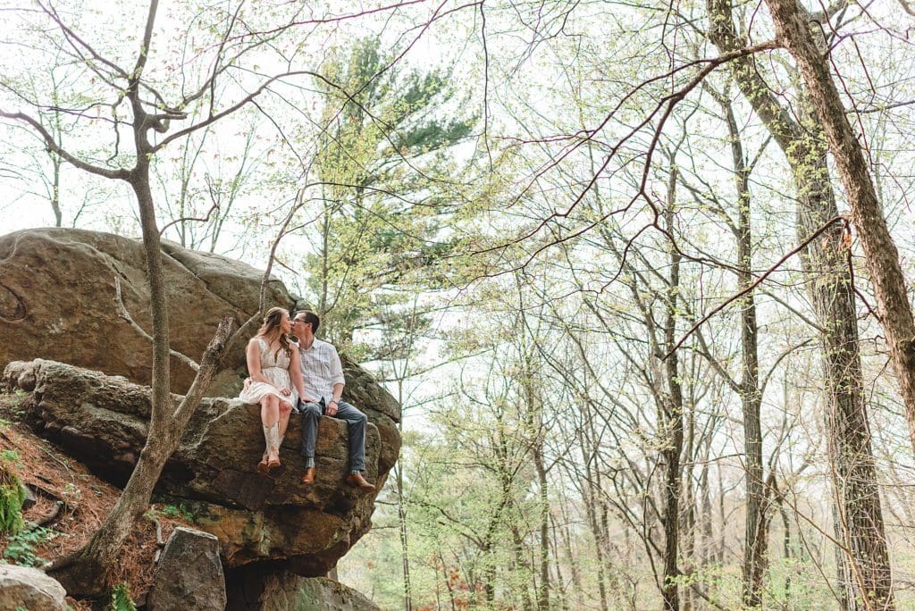 engagement photos at Devil's Lake State Park in Wisconsin