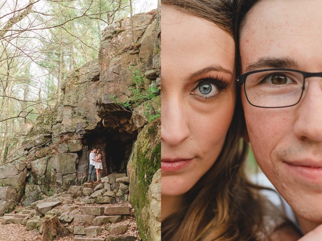 engagement photos at Devil's Lake State Park in Wisconsin