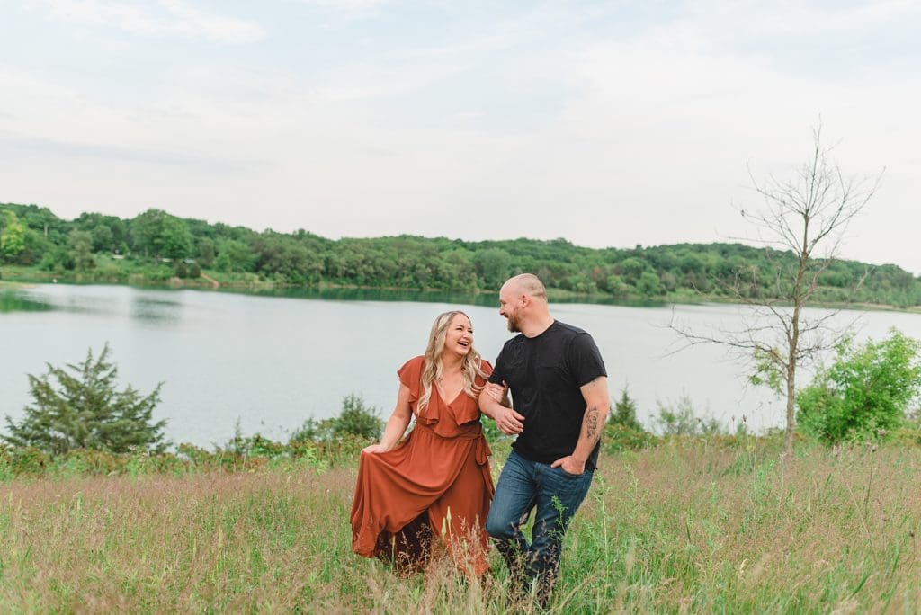 Engagement session at Kenosha Veterans Park in Twin Lakes Wisconsin