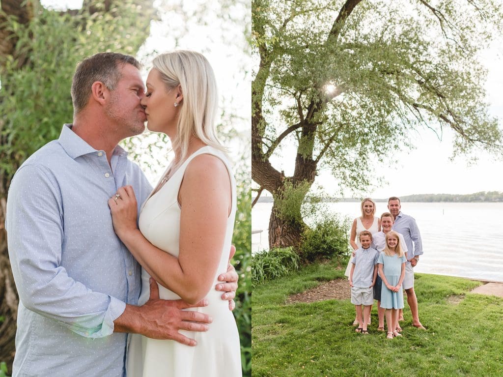 family and engagement session photos together