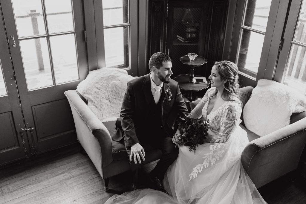 indoor wedding photos at maxwell mansion in lake geneva wisconsin