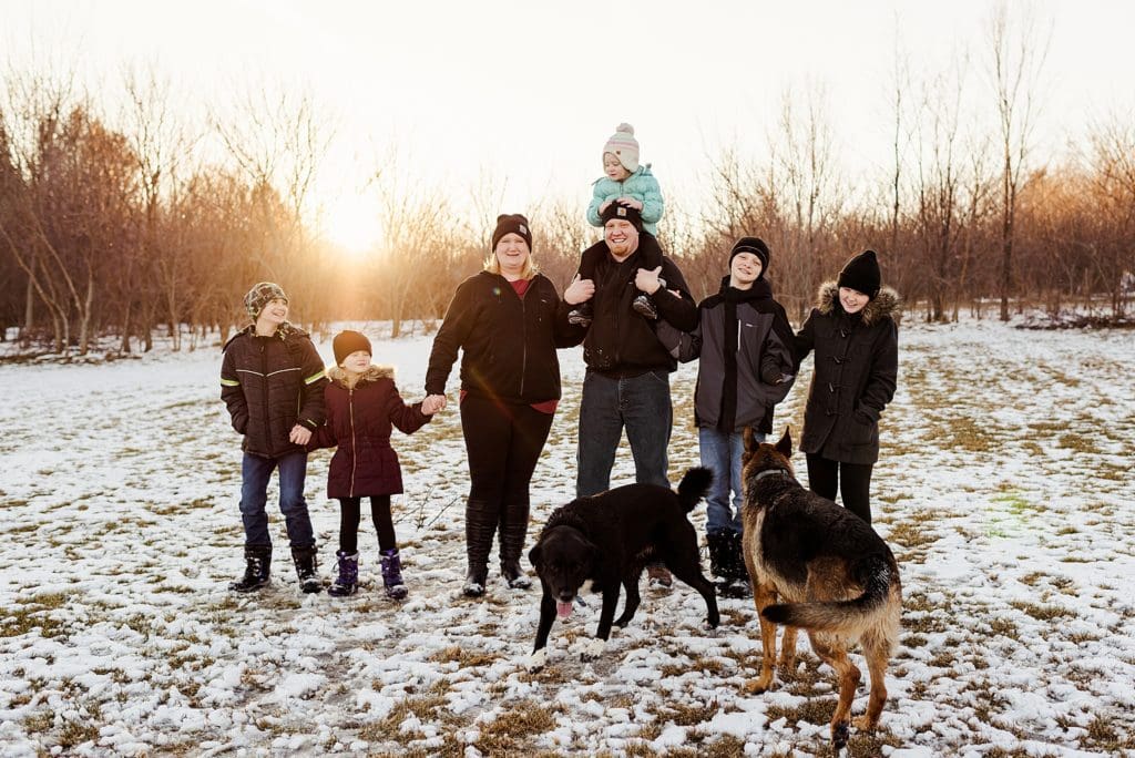 family session in february in wisconsin
