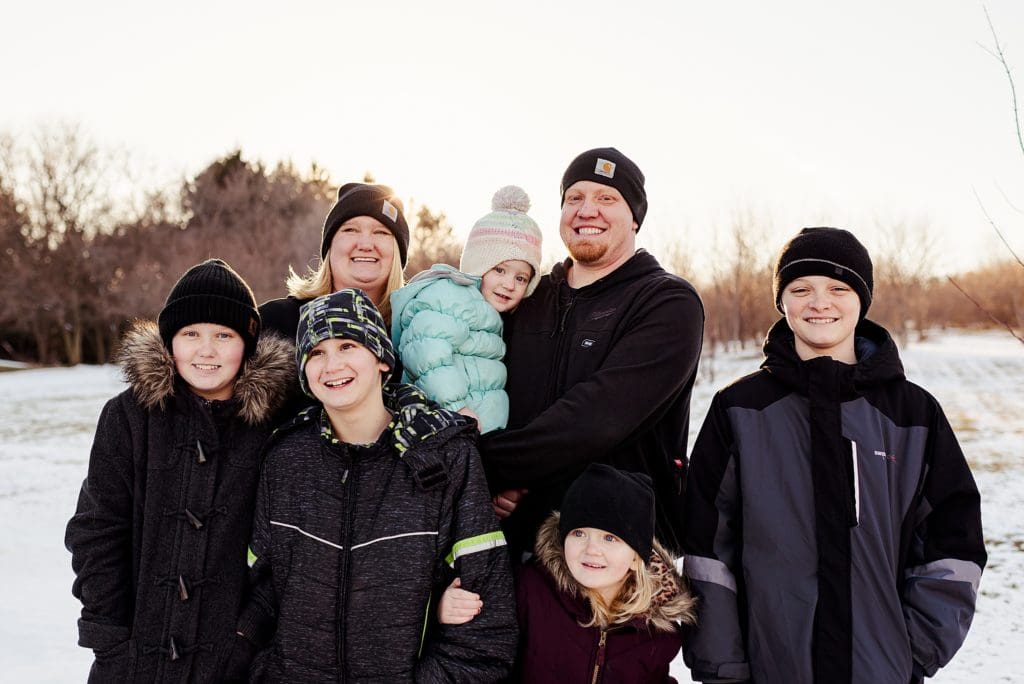 wintery family photos in burlington wisconsin