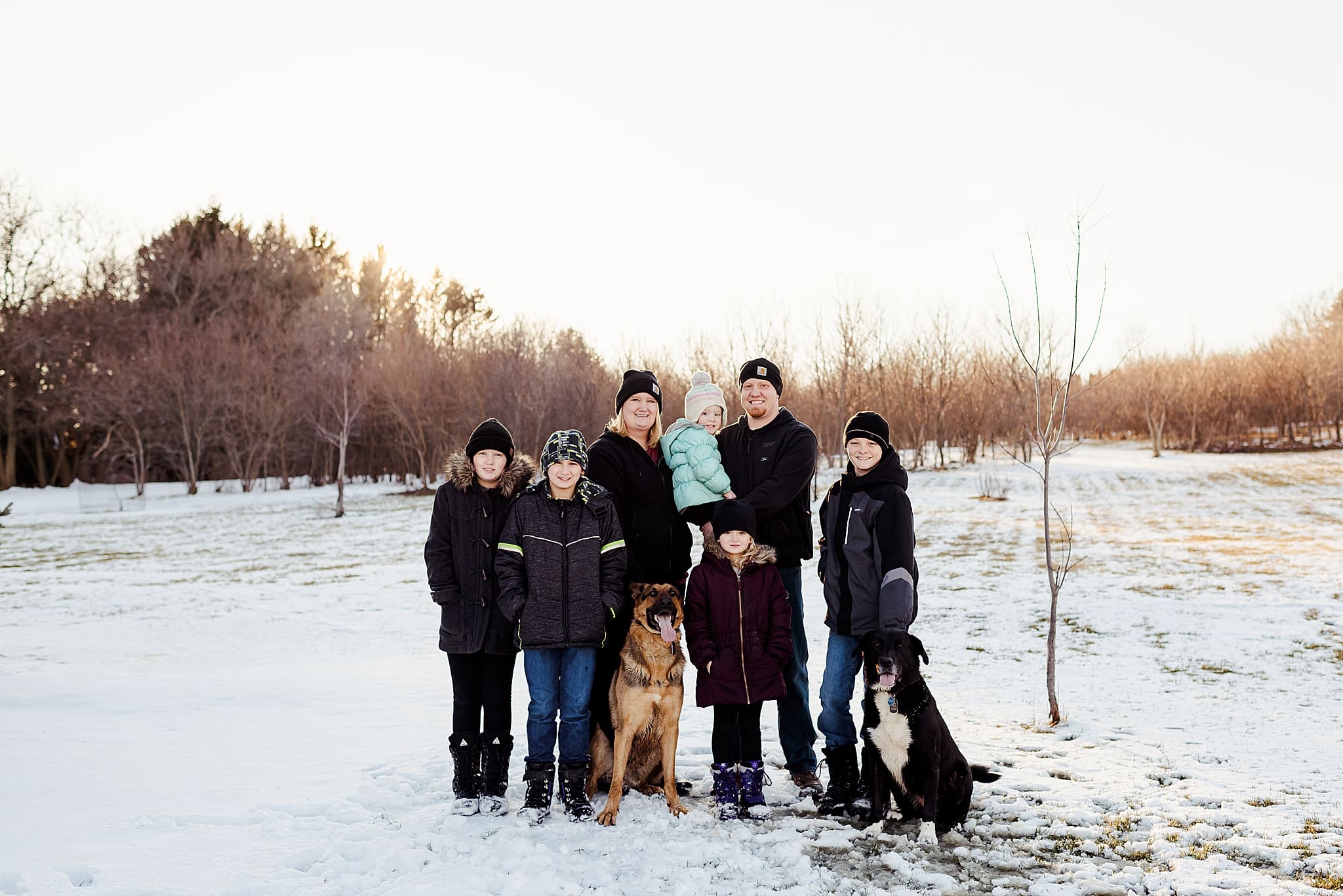 wintery family photos in burlington wisconsin