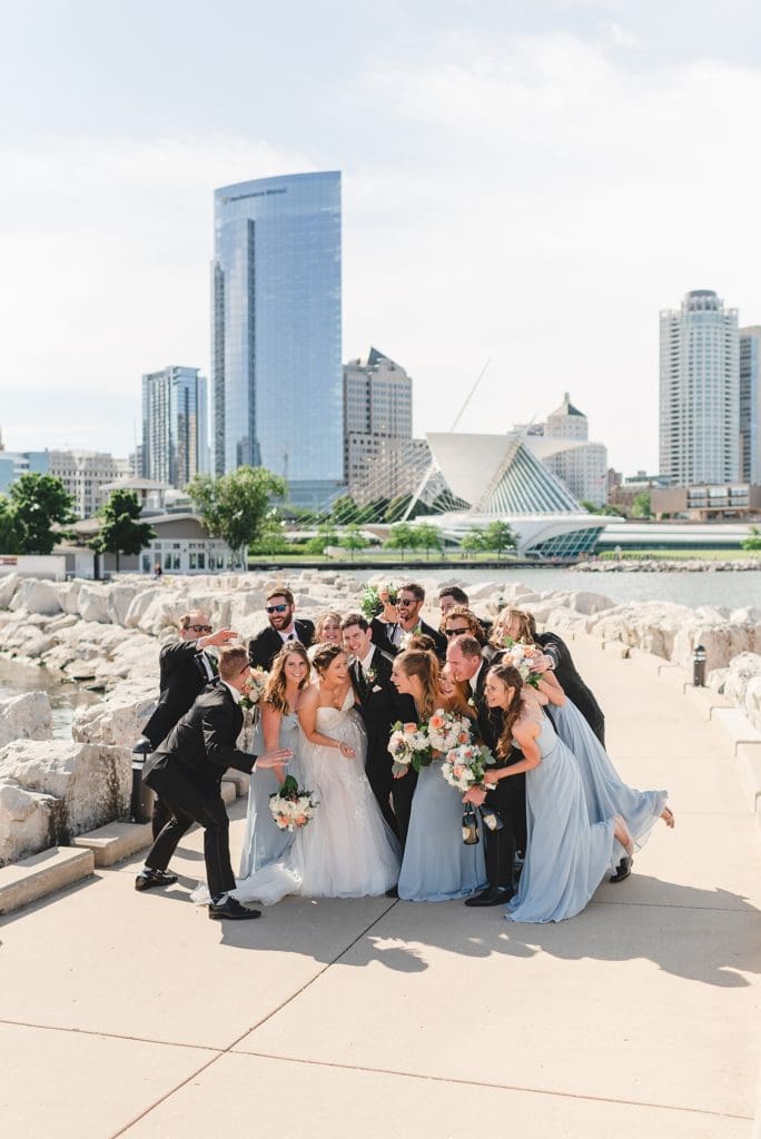 wedding photos at discovery world in milwaukee