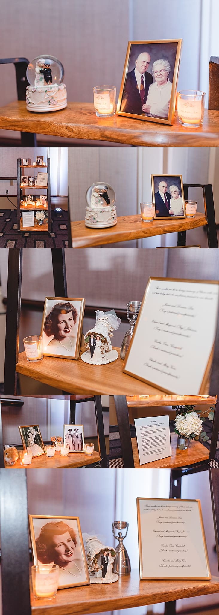 memorial table for wedding reception