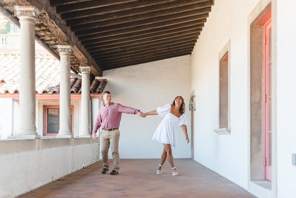engagement session at a museum