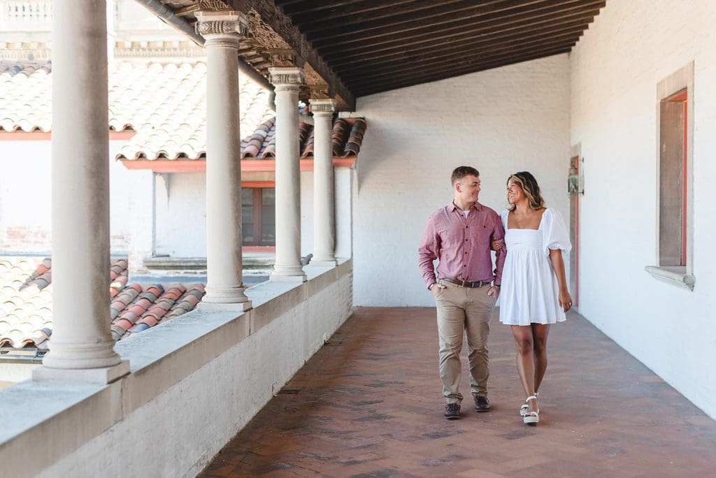 engagement session at a museum