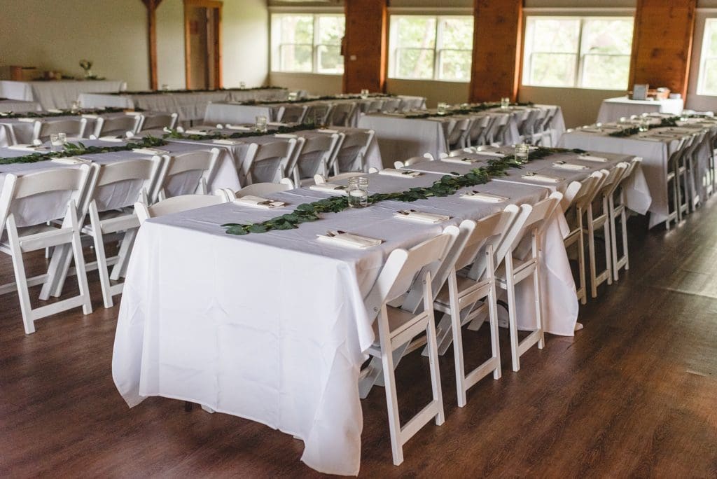 indoor wedding reception at glacier hills county park