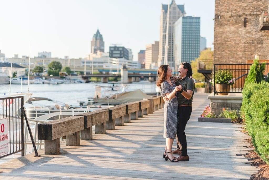 milwaukee engagement session by the river