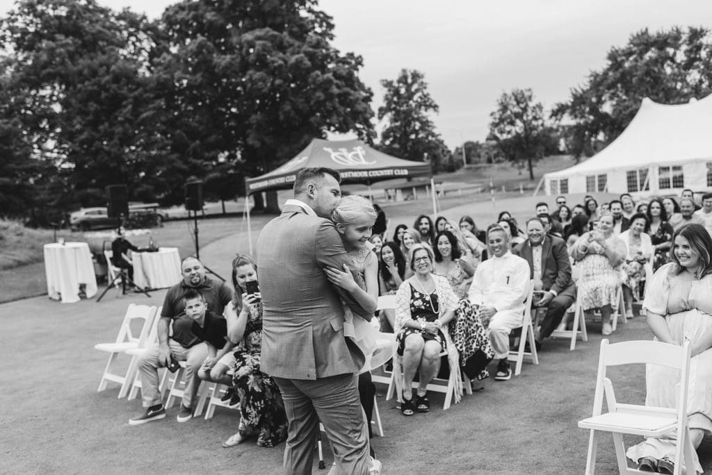 outdoor wedding ceremony at westmoor country club in brookfield wisconsin