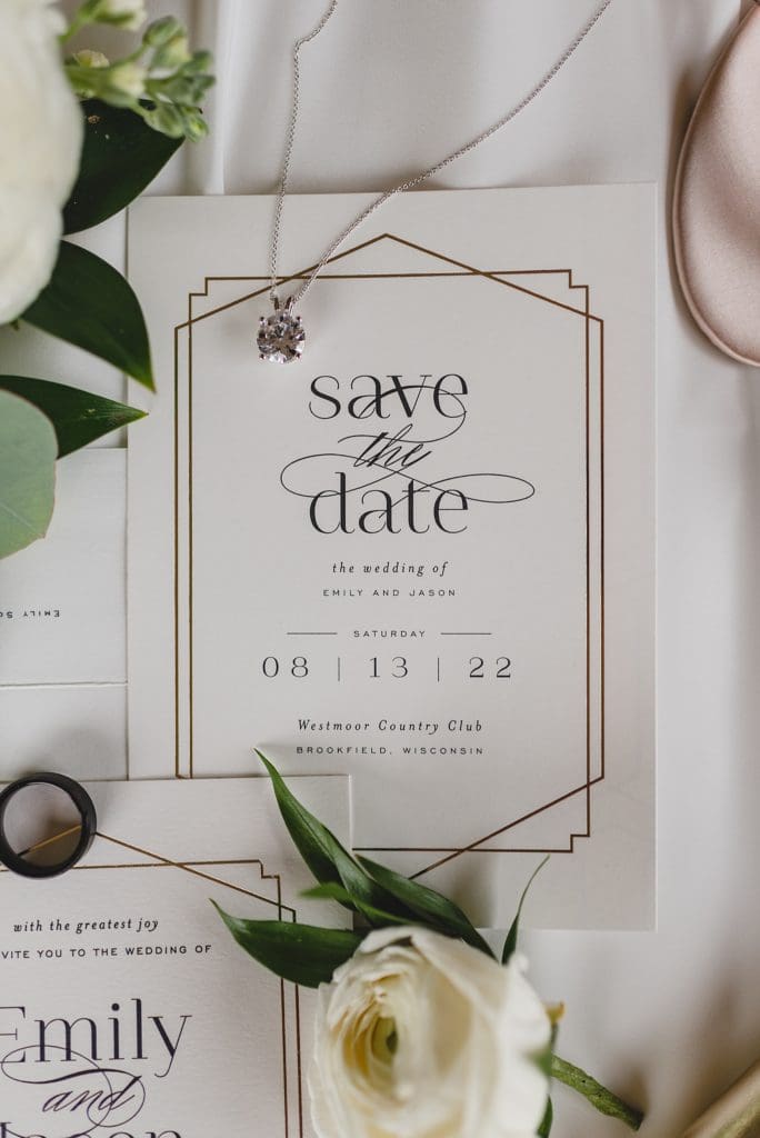 elegant white and green wedding invitations minted
