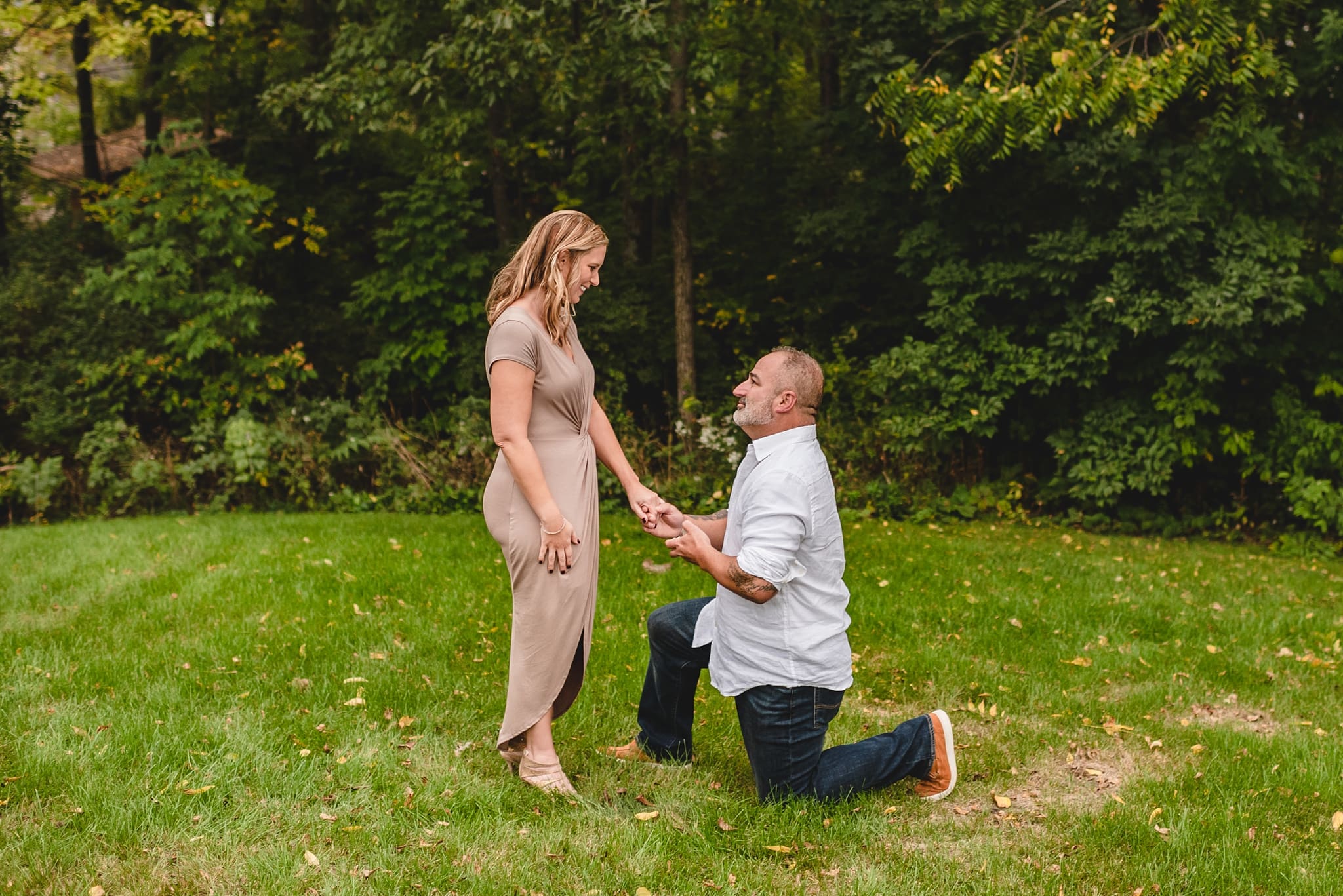 surprise proposal during blended family session