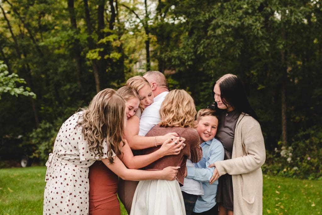 Blended family session with a surprise proposal