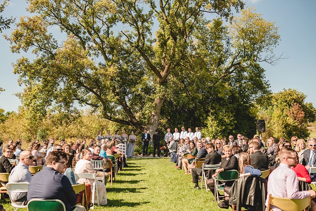 outdoor wedding ceremony at elderberry manor in west bend