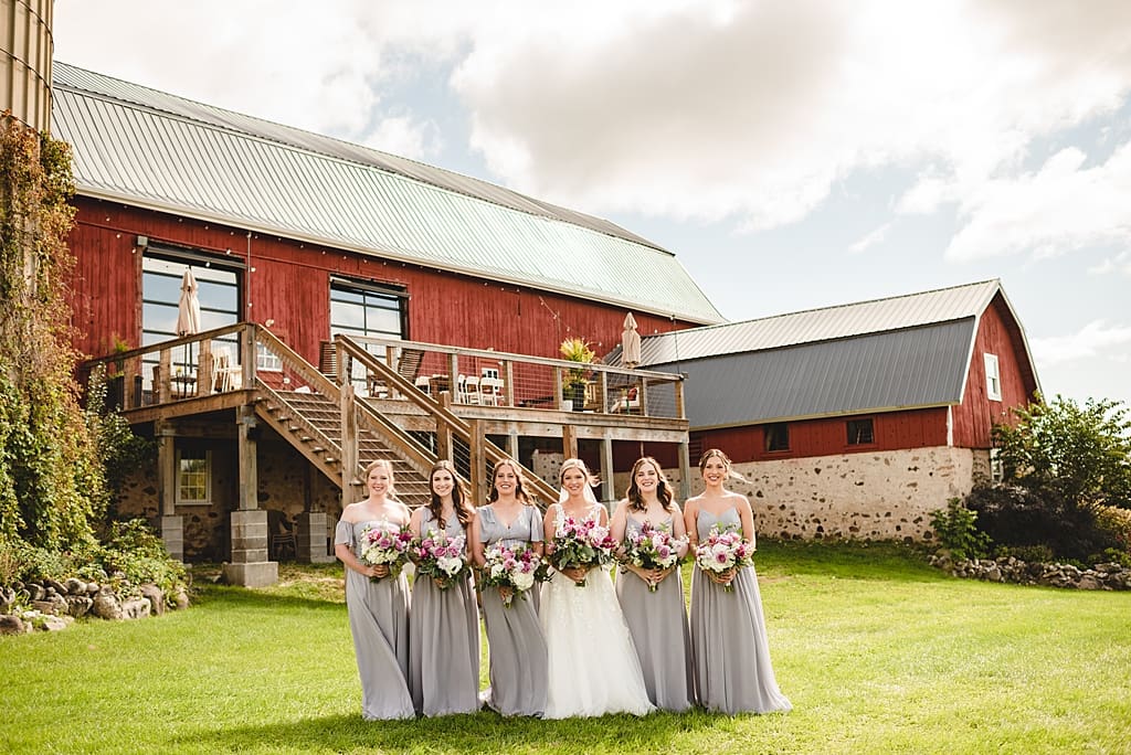 bridal party photos at elderberry manor in west bend