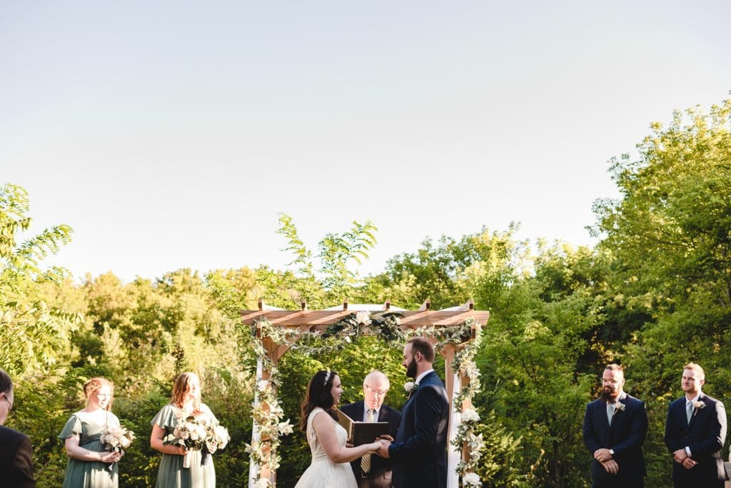 outdoor wedding ceremony at the barn at homestead hollow