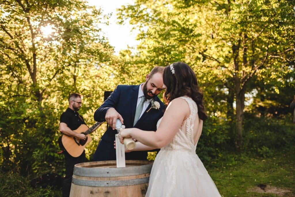 outdoor wedding ceremony at the barn at homestead hollow