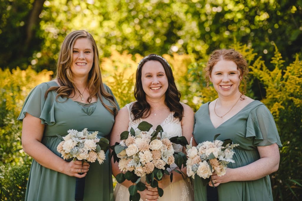 sage green and navy blue wedding party