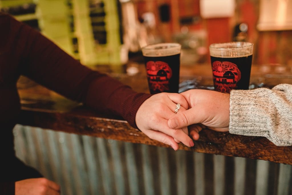 Engagement Session at Duesterbeck's Brewery in Elkhorn