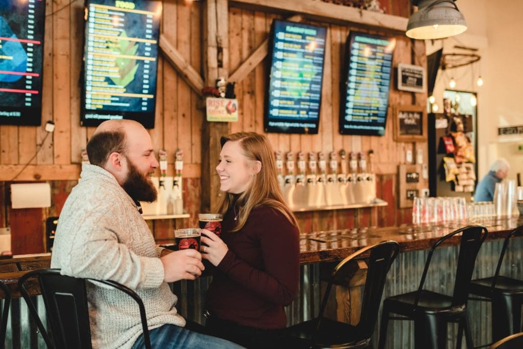 brewery engagement session