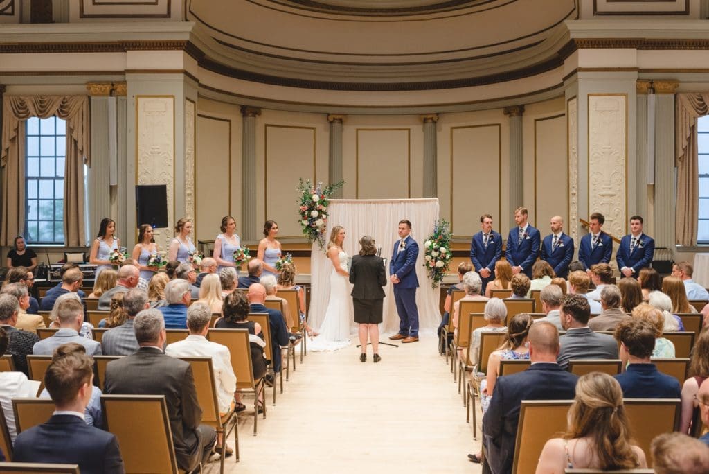 indoor wedding ceremony at UW madison in wisconsin