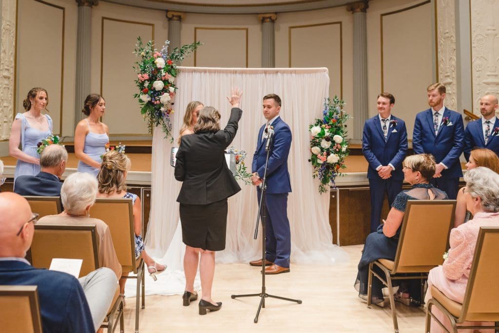 indoor wedding ceremony at UW madison in wisconsin