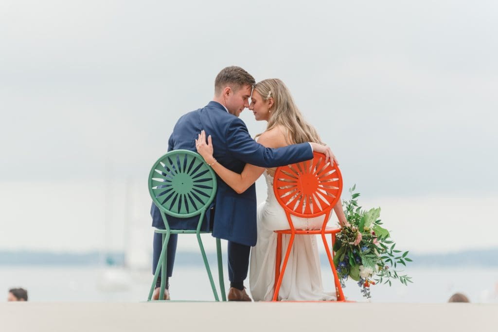 uw madison wedding photos with the multi colored chairs