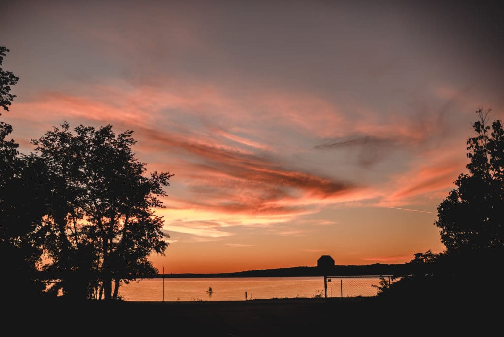 sunset in lake geneva wisconsin