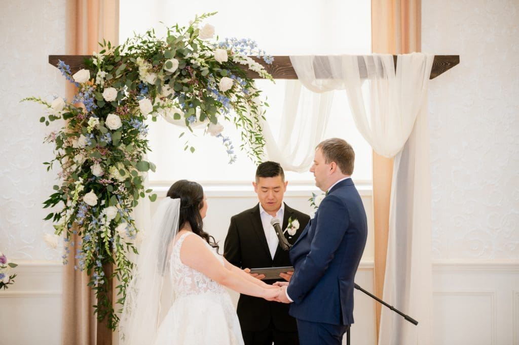 indoor wedding ceremony at stella hotel kenosha