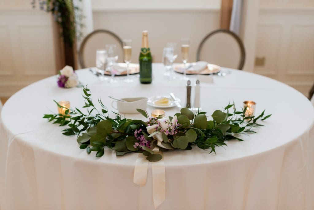 purple and gold wedding reception decorations