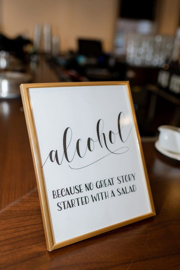 fun DIY alcohol sign for weddings
