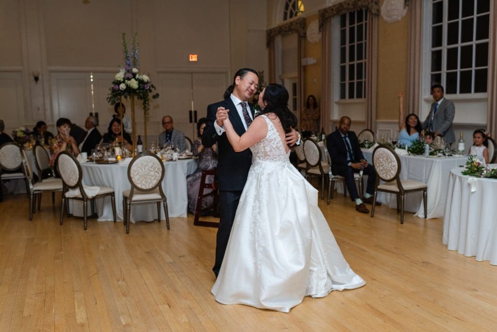 father daughter dance photos at wedding reception