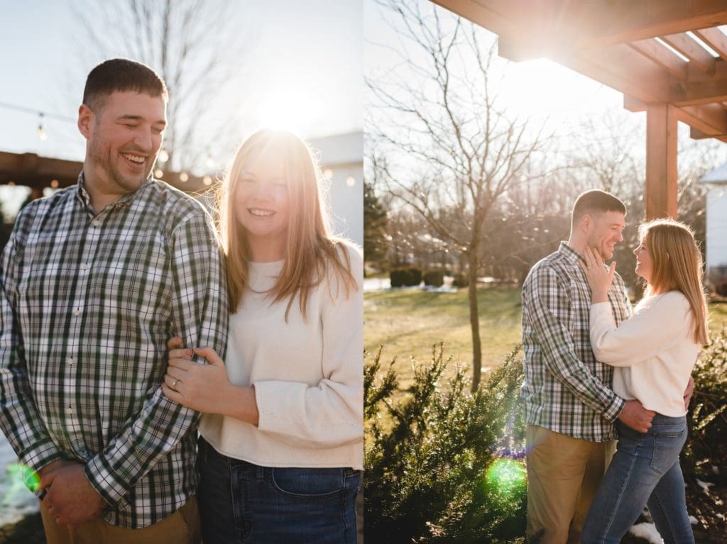 couple poses for engagement session