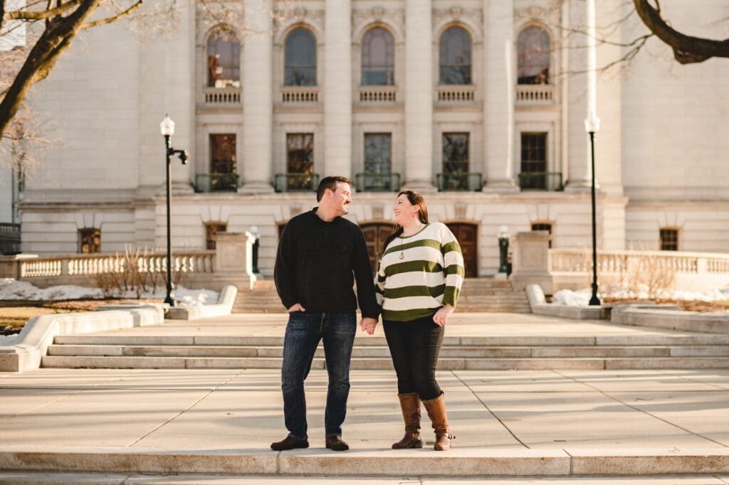 engagement session in march in madison wisconsin