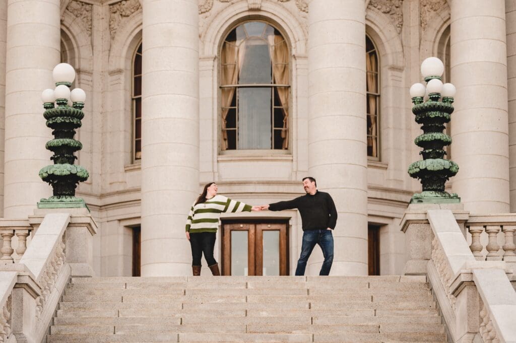 engagement session at the capitol building in madison