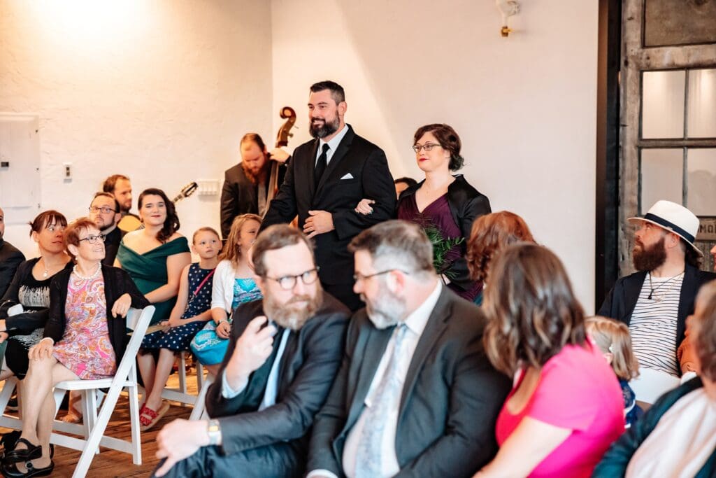 indoor wedding ceremony at tinsmith madison wisconsin