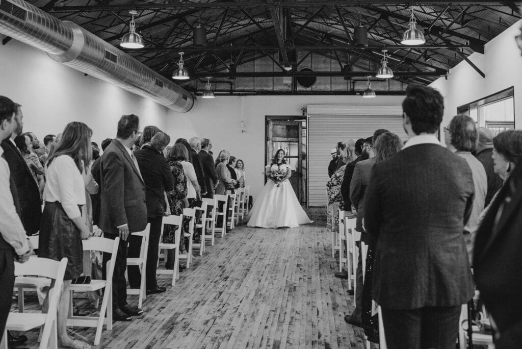 indoor wedding ceremony at tinsmith madison wisconsin