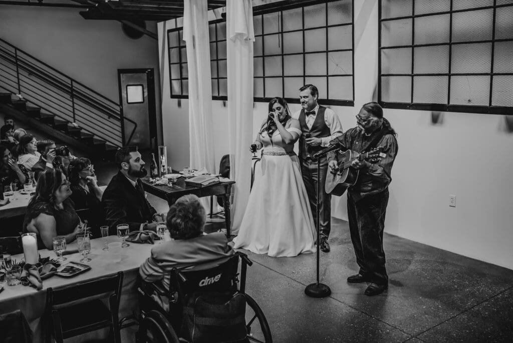 live troubadour performance at wedding reception 
