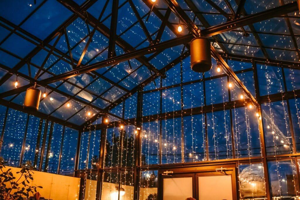 twinkle lights clear ceiling wedding venue madison