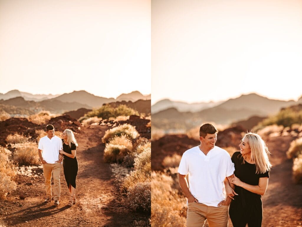 golden hour engagement photos in arizona