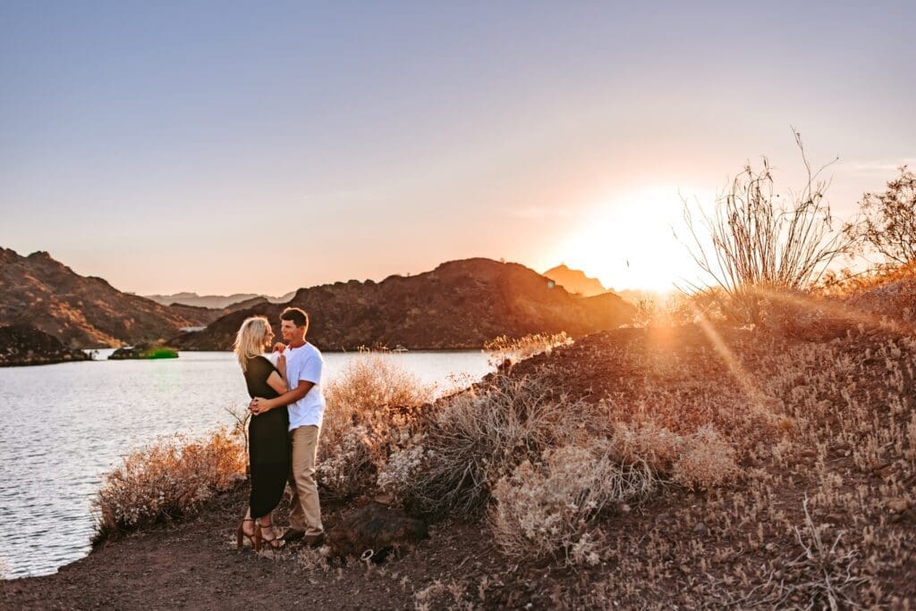 engagement photos at the colorado river in arizona