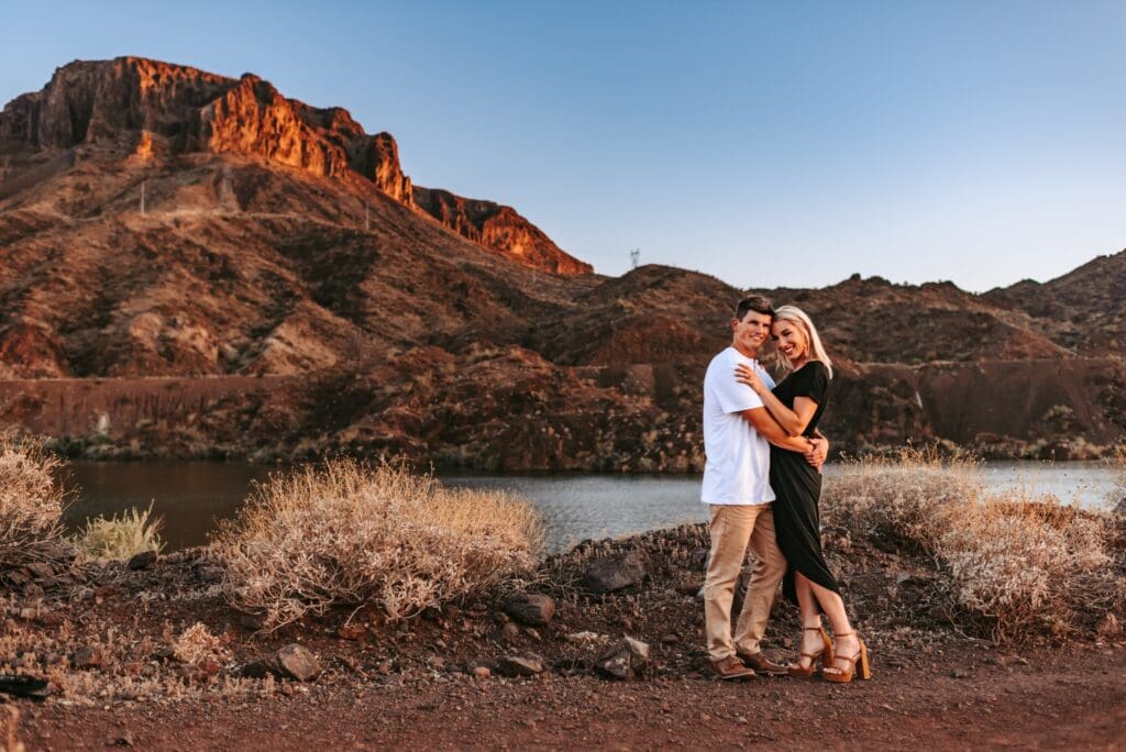 blue hour engagement photos in arizona