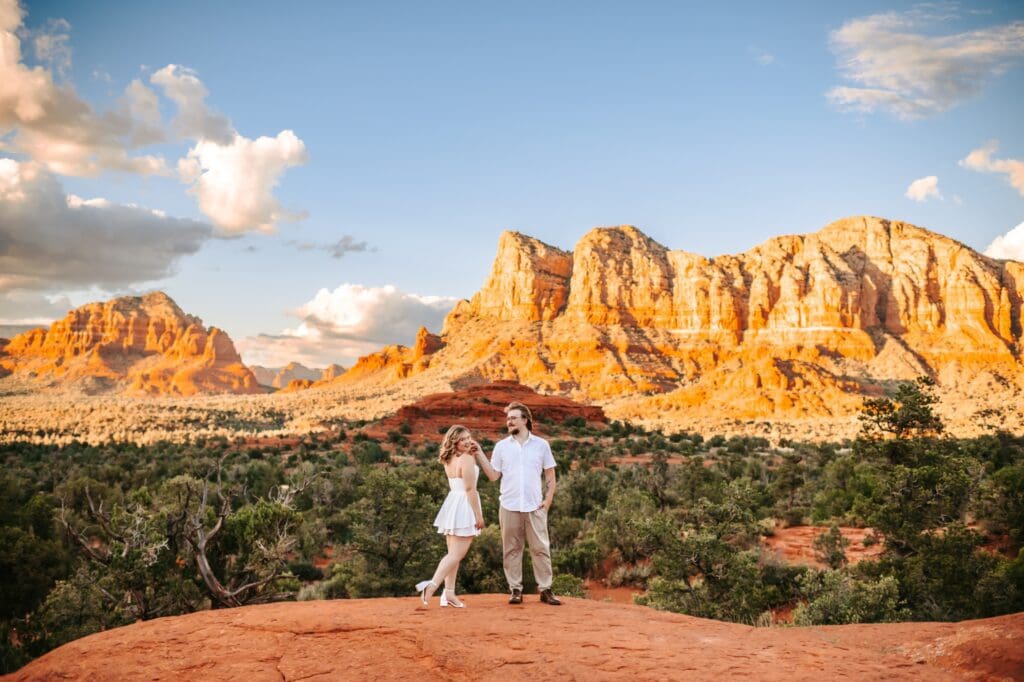 couple dancing together in sedona