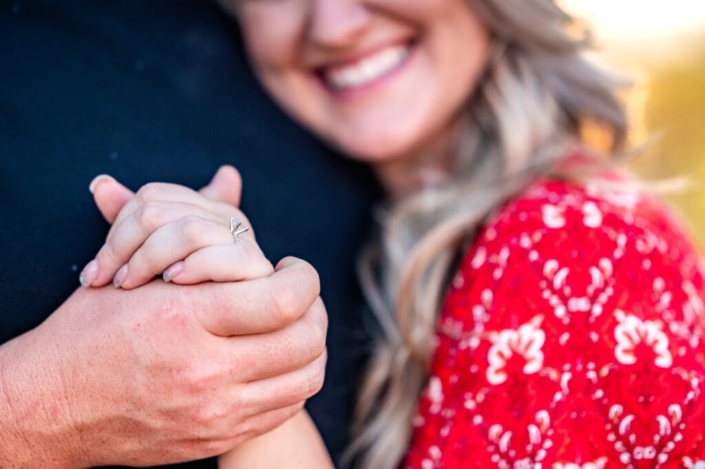 engagement photo showing off engagement ring